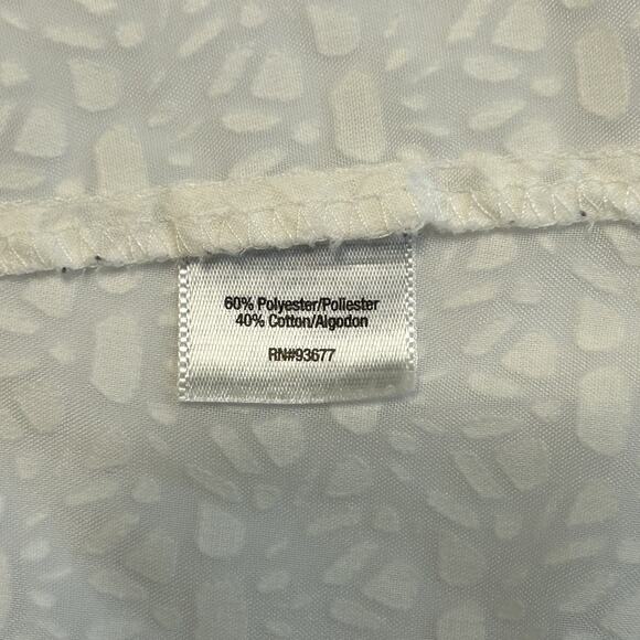 A.N.A White Sheer Beachy Button‎ Up Resort Festival Cruise Sz M 3/4 Sleeve - Picture 4 of 5